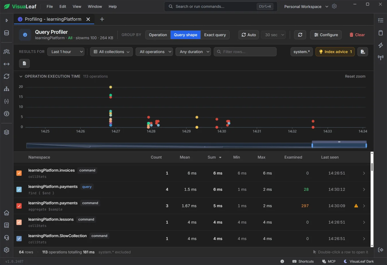 VisuaLeaf Query Profiler - Analyze and optimize MongoDB queries