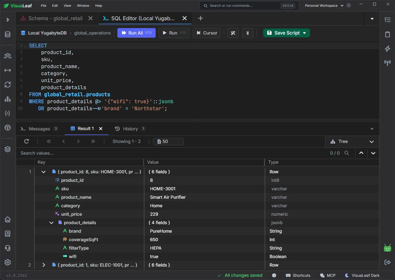 JSONB and distributed tables on YugabyteDB