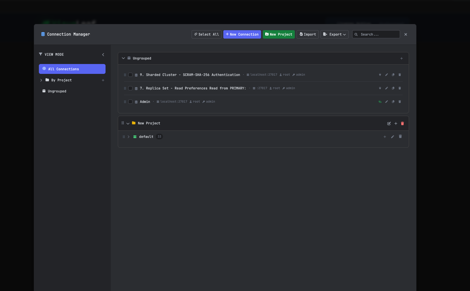 MongoDB connection manager for multiple databases