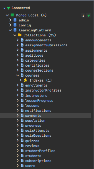 Growing MongoDB schema with multiple connected collections