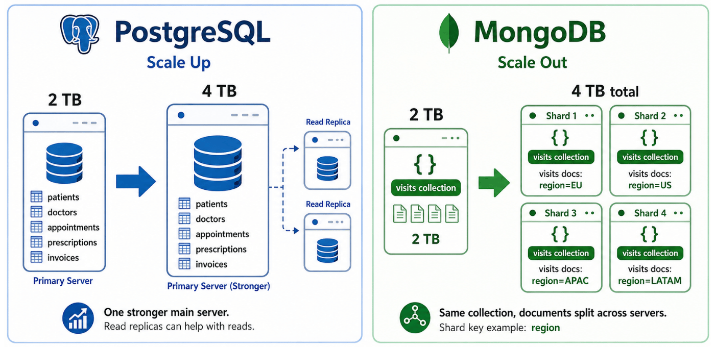 PostgreSQL vs MongoDB scaling