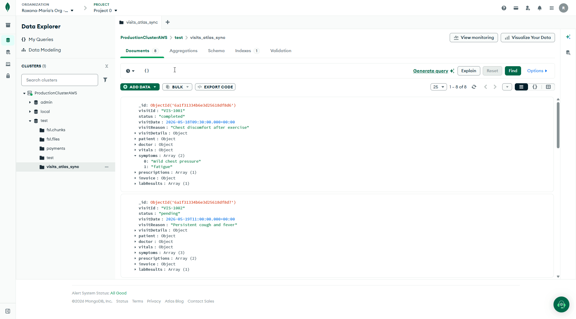 A new local visit appears automatically in the Atlas collection.