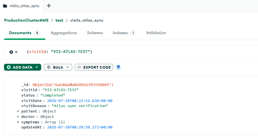 Top-level and nested changes from the local document are visible in Atlas.