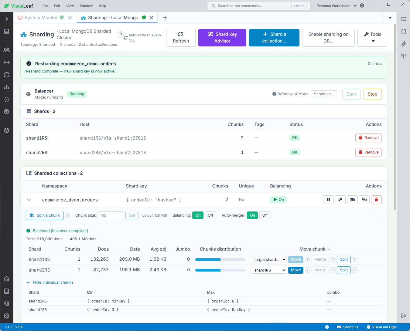 MongoDB orders collection using orderId as its hashed shard key after resharding