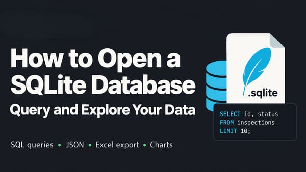 Browse tables, query and join records, read JSON values, export results to Excel, and create charts.