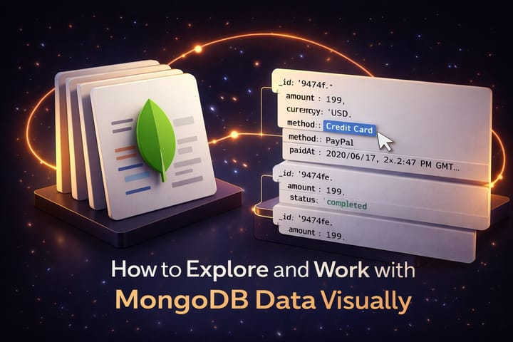 MongoDB data visualization with document structure and tree view