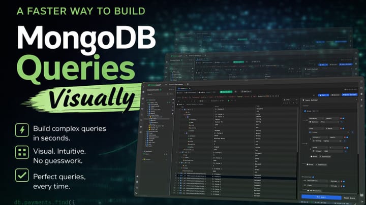 MongoDB visual query builder interface for creating queries in VisuaLeaf